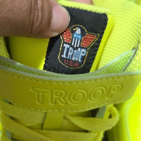 Troop Kid's Crown Mid Sneakers Grade-School Neon Green/ Yellow Sz 5 - Picture 4 of 10